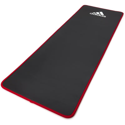 Adidas Training Mat Versatile Cushioned Exercise Yoga Mat with Carry Strap, Red