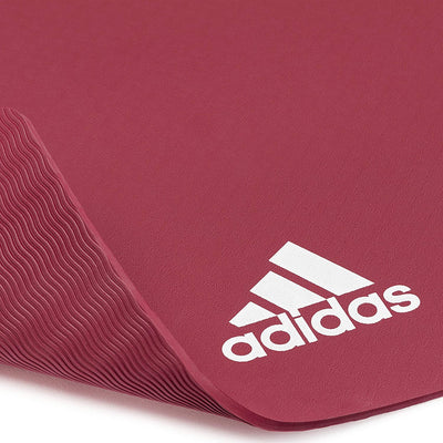Adidas Universal Exercise Non Slip Fitness Pilates & Yoga Mat, 8mm, Mystery Ruby - VMInnovations