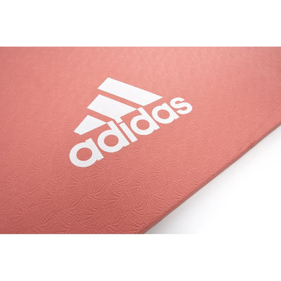 Adidas Universal Exercise Slip Resistant Fitness Yoga Mat, 8mm Thick, Glow Pink