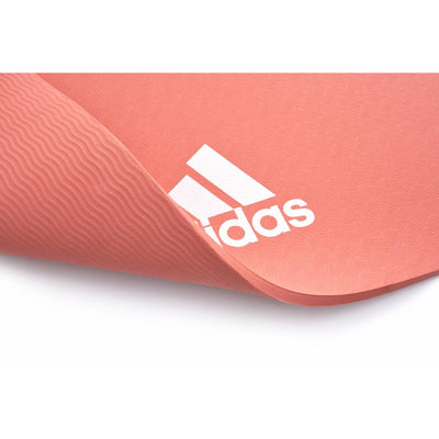 Adidas Universal Exercise Slip Resistant Fitness Yoga Mat, 8mm Thick, Glow Pink