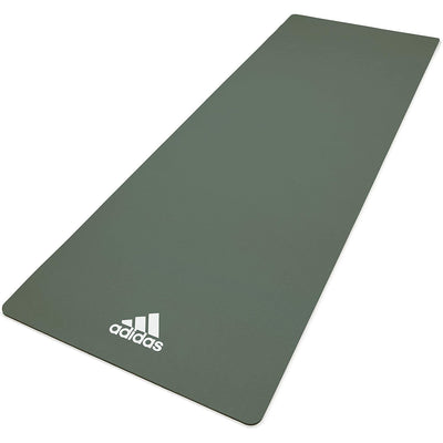 Adidas Universal Exercise Slip Resistant Fitness Yoga Mat, 8mm Thick, Raw Green