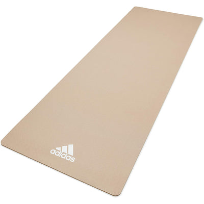 Adidas Universal Exercise Slip Resistant Fitness Yoga Mat, 8mm, Vapor Grey