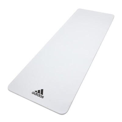 Adidas Universal Exercise Non Slip Fitness & Pilates Yoga Mat, 8mm Thick, White