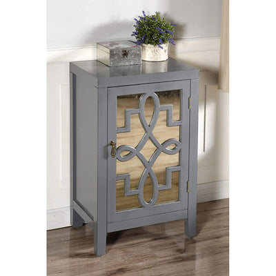 StyleCraft Home Collection Roxie Rose Contemporary 18" Wooden Nightstand, Gray