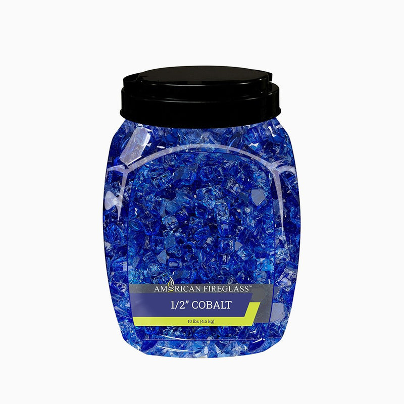 American Fireglass 10 Pound Bag 1/2 Inch Fireplace Glass, Cobalt Blue (Open Box)
