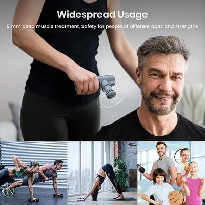 addsfit Portable Mini Pocket Sized Muscle Deep Tissue Massager Massage Gun, Gray