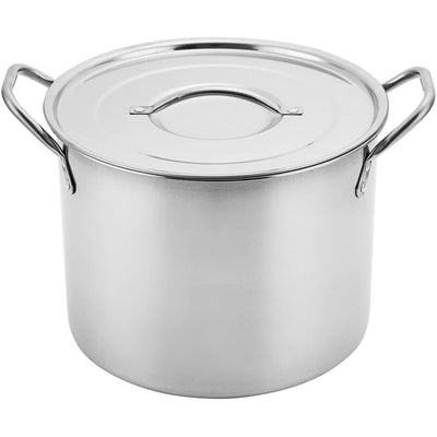 Alpine Cuisine 16.5 Quart Stock Pot with Lid and Handles, Silver (Open Box)