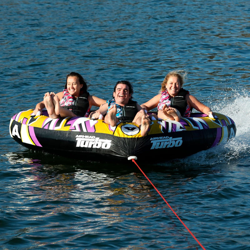 Airhead Turbo Blast 3 Person 81" x 107" Inflatable Boat Towable Water Inner Tube
