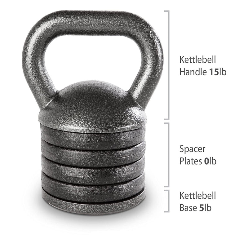 Apex Adjustable Cast Iron Kettlebell Full Body Strength Training Fitness Weight