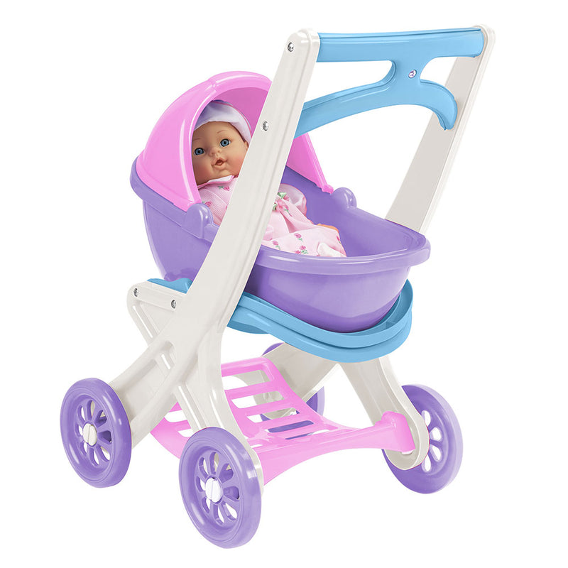 American Plastic Toys 20250 Toddlers On the Go Baby Doll Stroller Buggy & Cradle