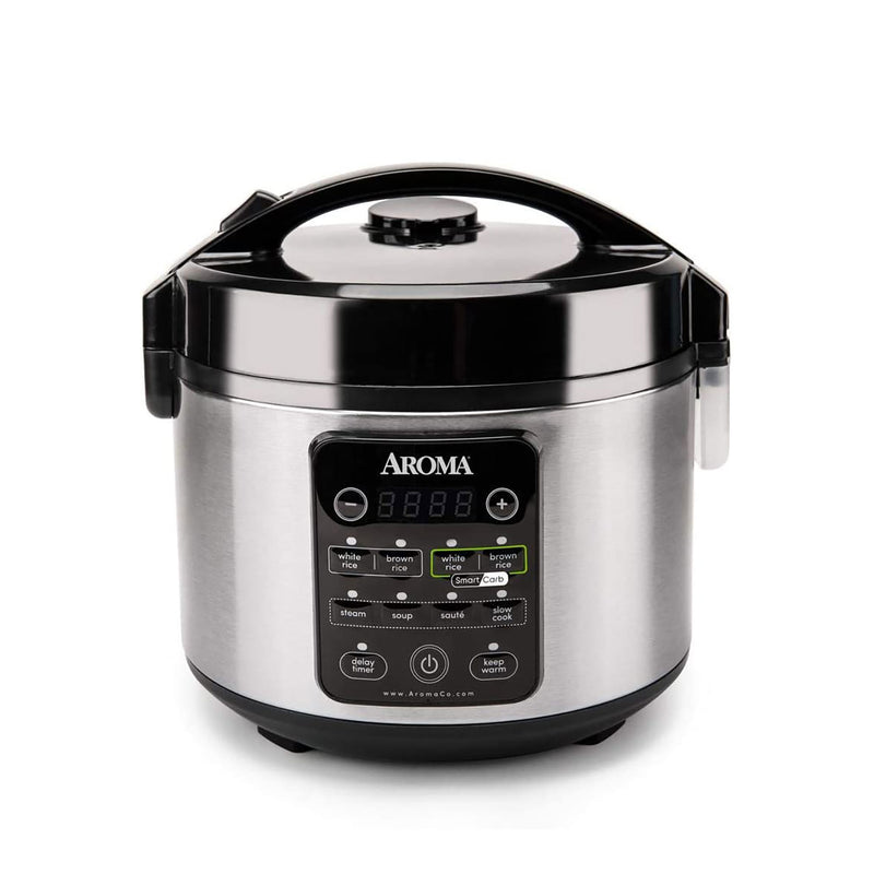 Aroma Professional Stainless Steel 12-Cup Smart Carb Rice Cooker with 8 Presets