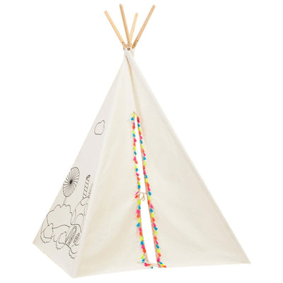 Wonder&Wise Childrens Foldable Canvas Painting Teepee Tent and Markers (Used)