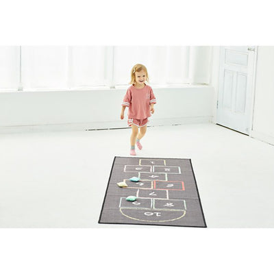 Wonder&Wise Kids Classic Chalk Hopscotch Rug Floor Game Mat with Throw Beanbags
