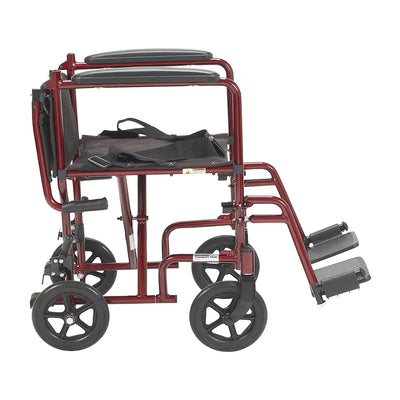 Drive Medical Aluminum 17 In Wide Comfort Seat Transport Wheelchair w/ Seat Belt