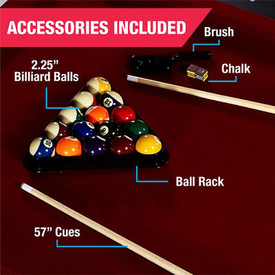 MD Sports 7.5 Foot Arcade Style Billiards Pool Table with Accessory Kit (Used)
