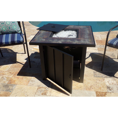 Hiland AFP-STT 30 In Square Tile Table Propane Fire Pit & Fire Glass (Open Box)