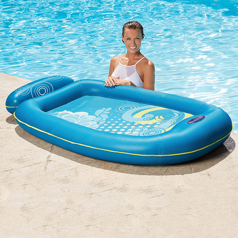 Aqua Leisure Inflatable Pool Float Water Lounge Lounger, Bubble Waves (Open Box)
