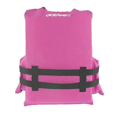Oceans 7 US Coast Guard Approved Type III Kids PFD Life Jacket Vest, Pink/Berry
