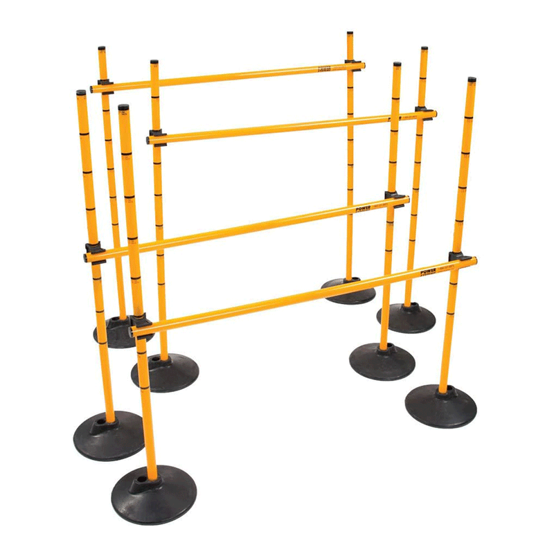 Power Systems Plyo Hurdles Adjustable Agility Training Equipment, Yellow, 4 Pack