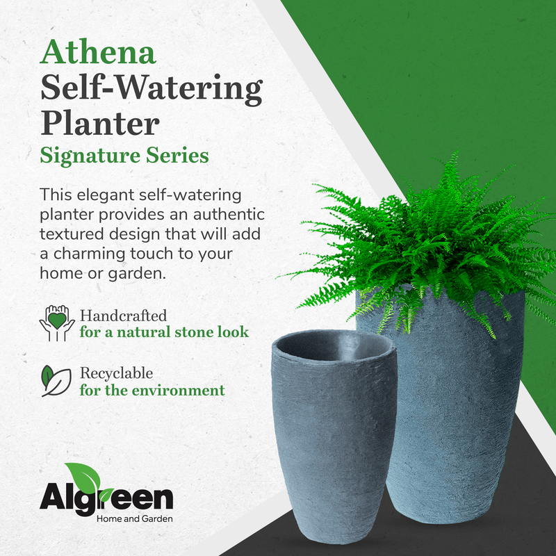Algreen Products 87303 Athena 28.5" Self-Watering Flower Pot & Planter, Charcoal