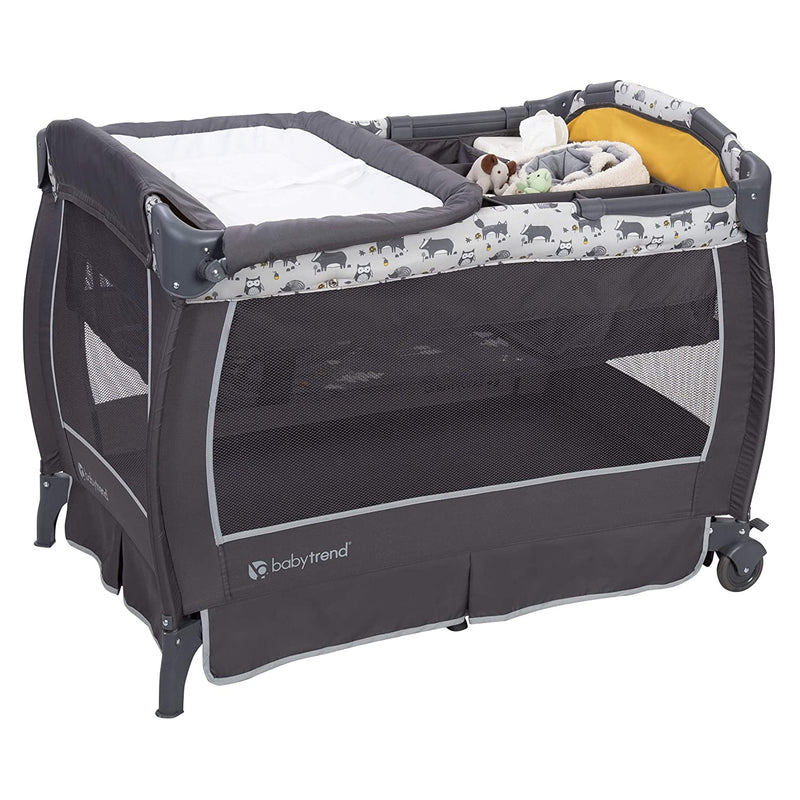 Baby Trend Unisex Portable Deluxe Infant Twin Nursery Center, Goodnight Forest