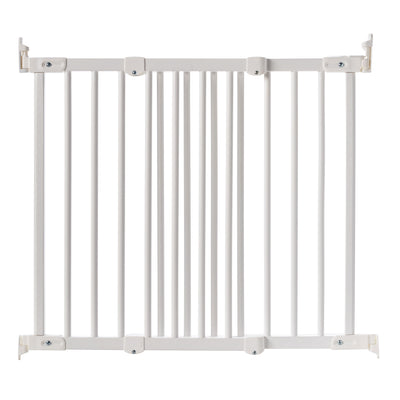 BabyDan FlexiFit Wooden Adjustable 42 Inch Wall Mounted Baby Safety Gate, White