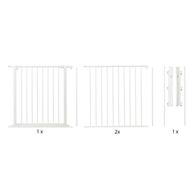 BabyDan Flex Large Size Metal Safety Baby Gate & Room Divider, White (Open Box)