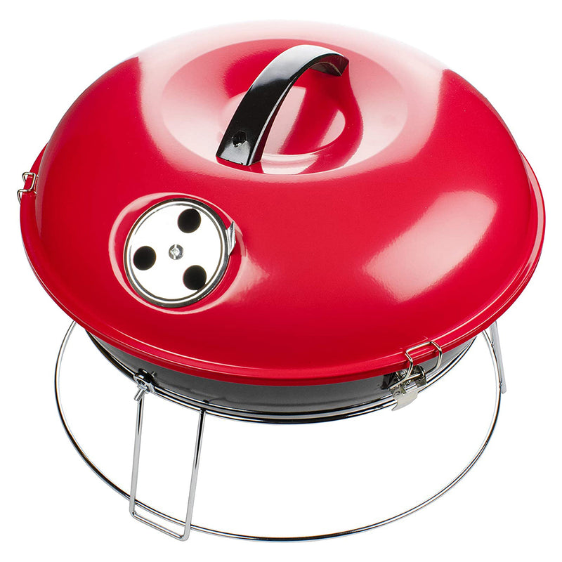 Brentwood BB-1400R 14 Inch Outdoor Lightweight Portable Charcoal BBQ Grill, Red