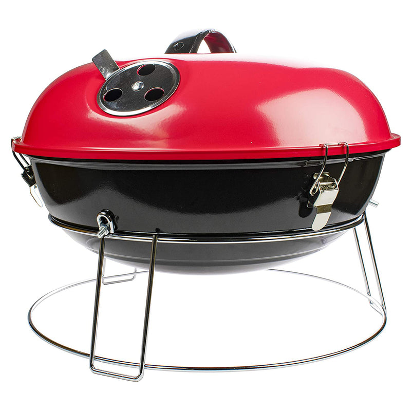 Brentwood BB-1400R 14 Inch Outdoor Lightweight Portable Charcoal BBQ Grill, Red