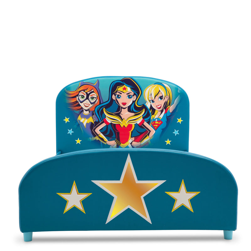 Delta Children DC Comics Super Hero Girls Upholstered Colorful Kids Twin Bed