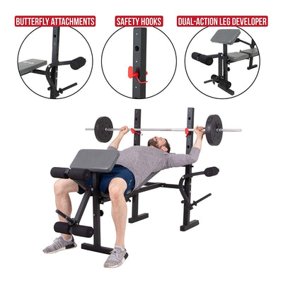 Body Champ BCB580 Standard Weightlifting Bench with Adjustable Incline Seat