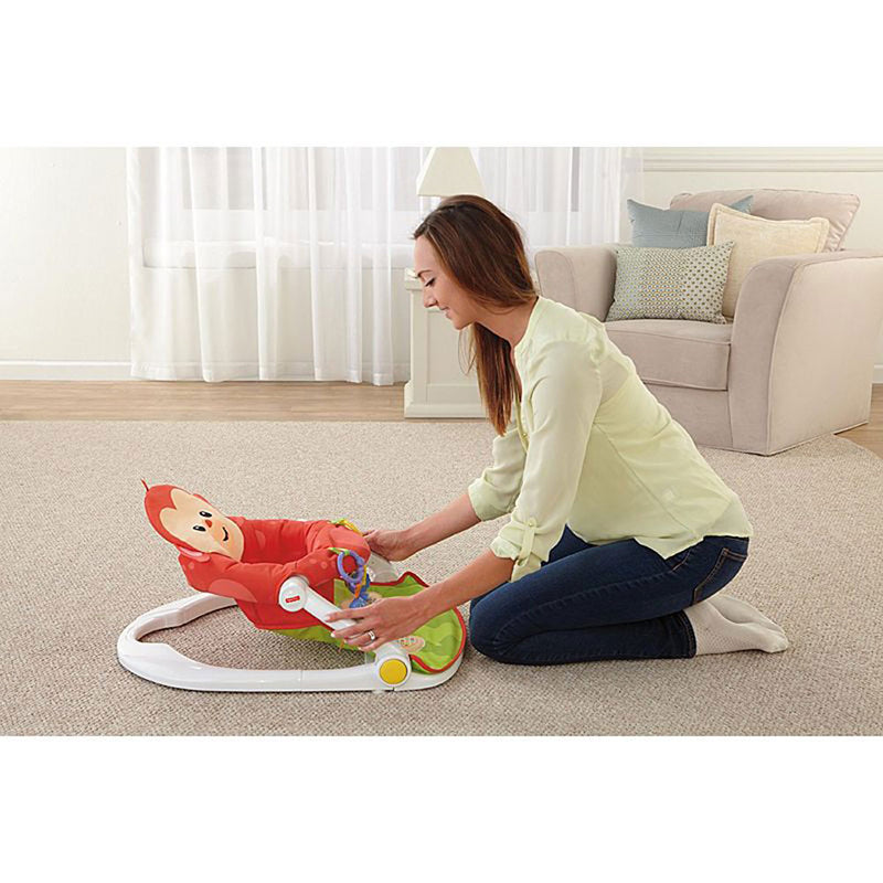 Fisher-Price Deluxe Sit Me Up Monkey Floor Baby Activity Play Seat with Toys