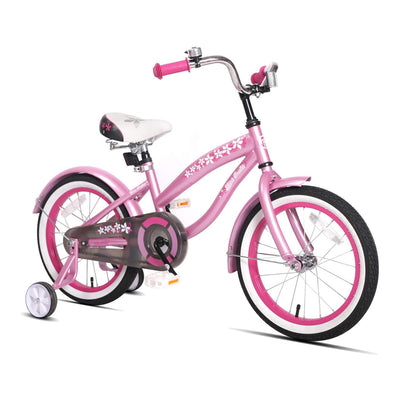 Joystar Beach Cruiser 16 Inch Kids Toddler Bicycle with Training Wheels, Pink