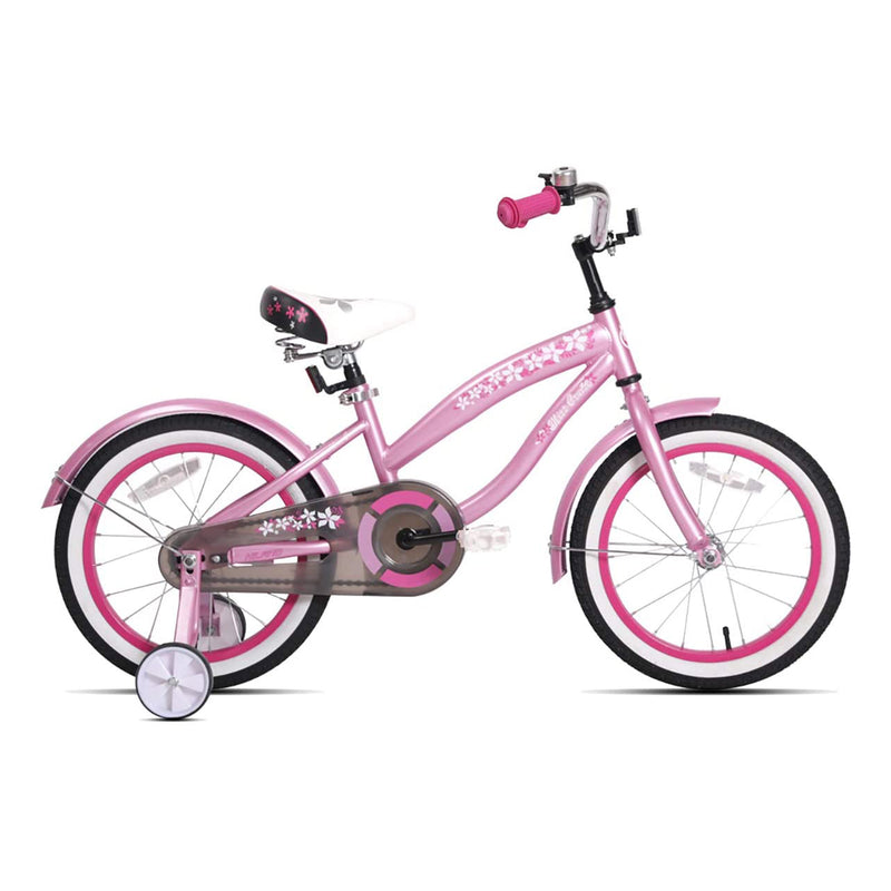 Joystar Beach Cruiser 16 Inch Kids Toddler Bicycle with Training Wheels, Pink