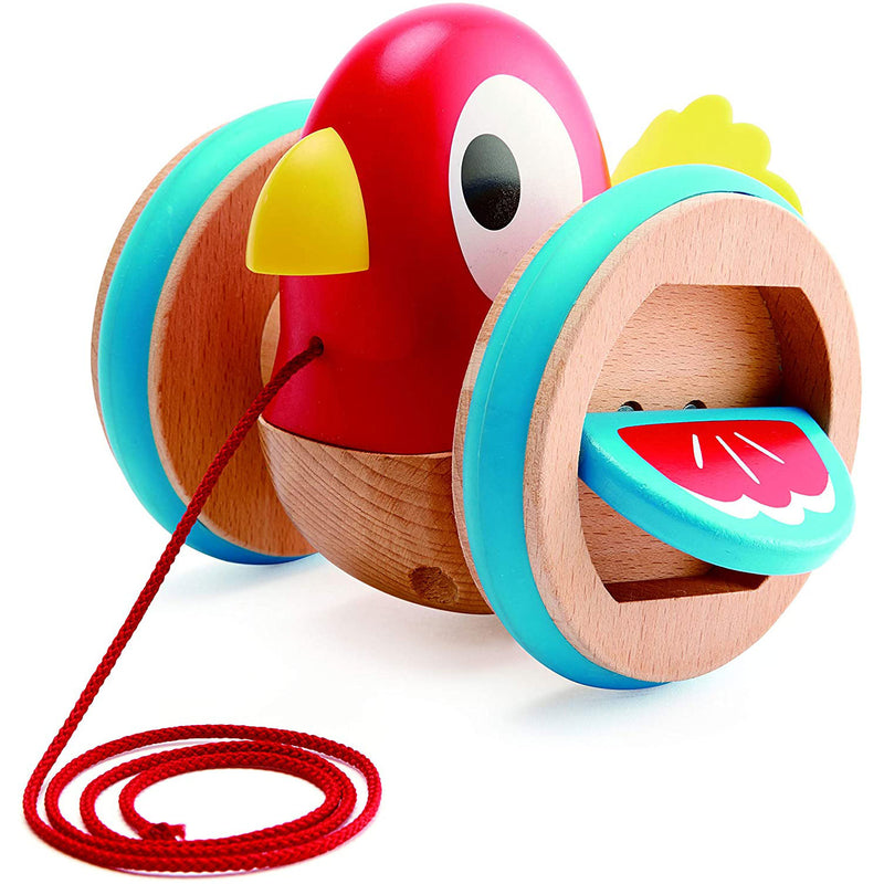 Hape Wooden Wobbling and Flapping Baby Bird Pull-Along Toddler Toy