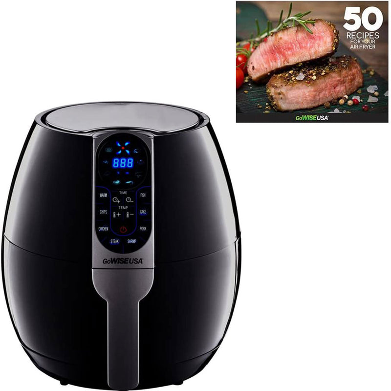 GoWISE 3.7-Quart Programmable Air Fryer with 8 Cooking Presets, Black