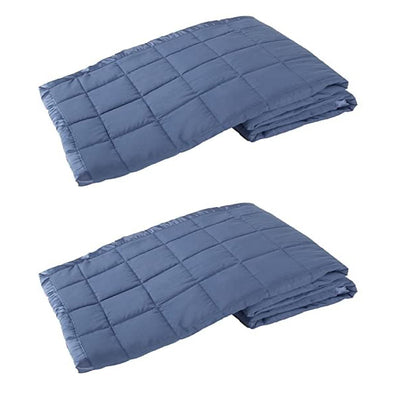 Elite Home 66x90 In Down Alternative Throw Blanket, Twin, Medium Blue (2 Pack)