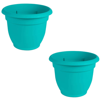 Bloem Ariana 12 Inch Self-Watering Plastic Flowerpot Planter (2 Pack)