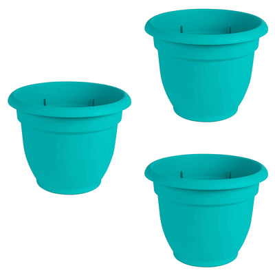 Bloem Ariana 12 Inch Self Watering Plastic Flowerpot Planter (3 Pack)