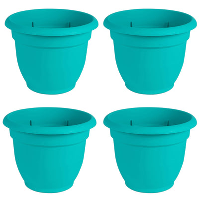 Bloem Ariana 12 Inch Self Watering Plastic Flowerpot Planter (4 Pack)