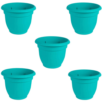 Bloem Ariana 12 Inch Self Watering Plastic Flowerpot Planter (5 Pack)