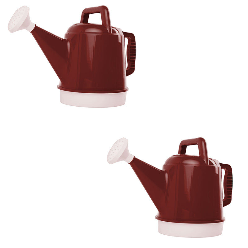 Bloem 2.5 Gallon Union Red High Impact Removable Nozzle Watering Can (2 Pack)