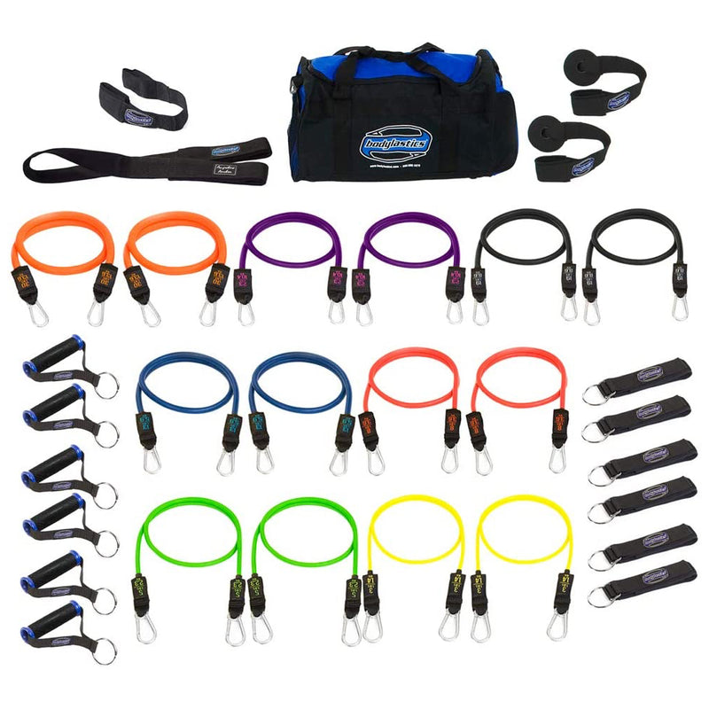 Bodylastics 31 Piece Exercise Equipment Set w/ Weight Resistance Bands & Anchors