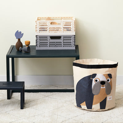 3 Sprouts Toddlers Canvas Storage Baskets for Laundry and Toys, Bulldog and Cat