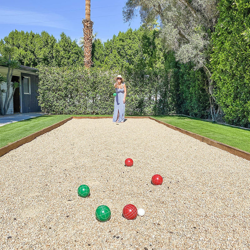 GoSports 100mm Bocce Set Outdoor Backyard Lawn Game Set with 8 Balls and Case
