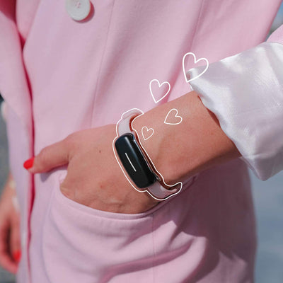BOND TOUCH Adjustable TPU Wristband Vibrating Soft Silicone Bracelet, Pink Sand