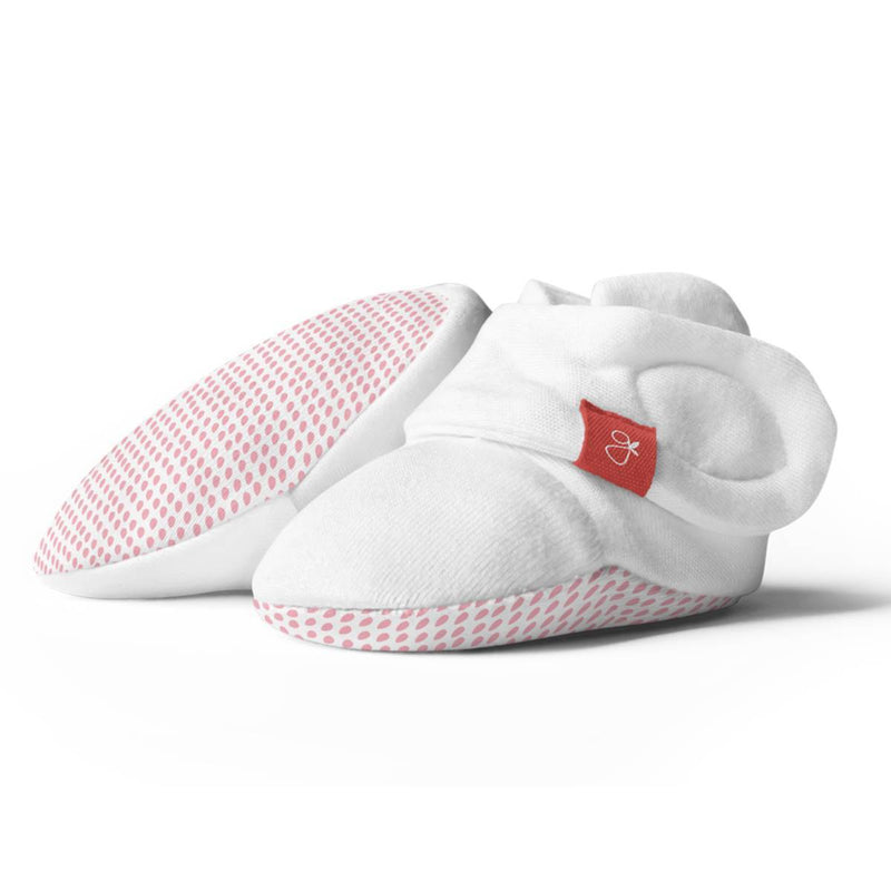 Goumikids Soft Organic Stay On Baby Boots Infant Booties Shoes, 0-3M Drop Pink