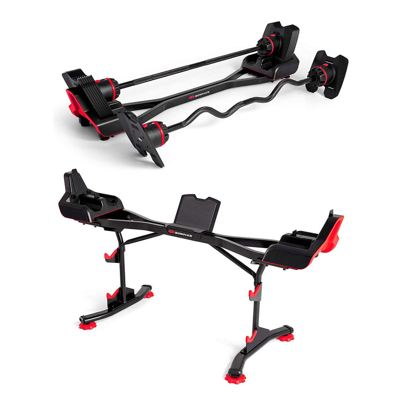 Bowflex SelectTech Barbell and Curl Bar Bundle with Full Body Barbell Stand