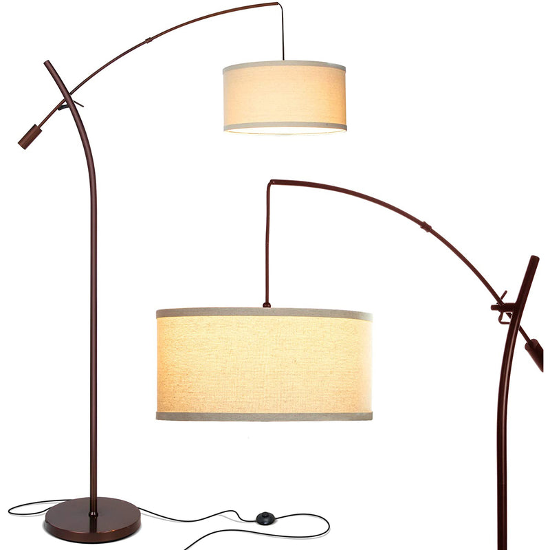 Brightech Grayson Modern Style Arc Floor Lamp with Flexible Arm, Bronze (2 Pack)