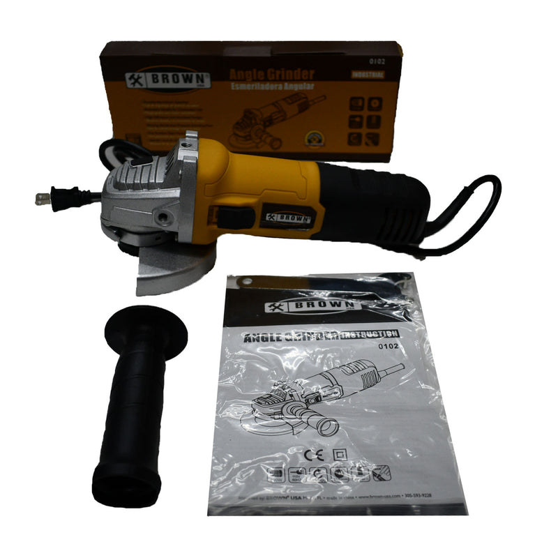 Brown USA BRUSA-102 Industrial 4.5 Inch Disc Angle Grinder Sanding Power Tool